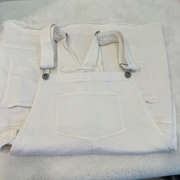 AG Adriano Goldschmied  Jeans White Denim Kaitlin Mini Skirt Overalls Denim M - Picture 10 of 13